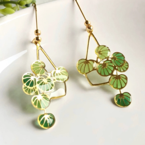 Hanging Plant Leaf Earrings