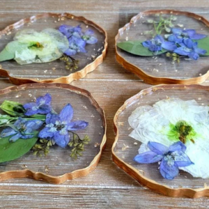 Bouquet Preservation Geode Resin Coasters